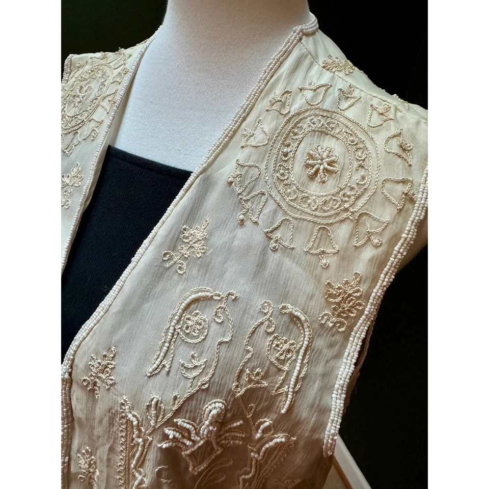 Винтажный женский жилет из бисера Rafaella размер M - Изображение 3 из 4