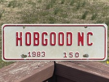 Hobgood North Carolina License Plate 1983 #150 NC City Plate