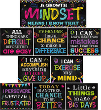 9 Pcs Classroom Motivational Posters Growth Mindset Banner Inspirational Bulleti