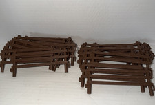 21 PC Plastic Interlocking Western Brown Wood Look Fence Panels Animal Pen Toys