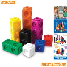 Montessori MathLink Cubes Set - 100 Colorful Manipulatives for Early Learning