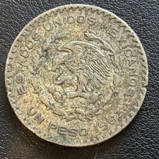 1963 Mexico 1 Peso Jose Maria Morelos .100 Coin Silver, Un Peso Plata .100.