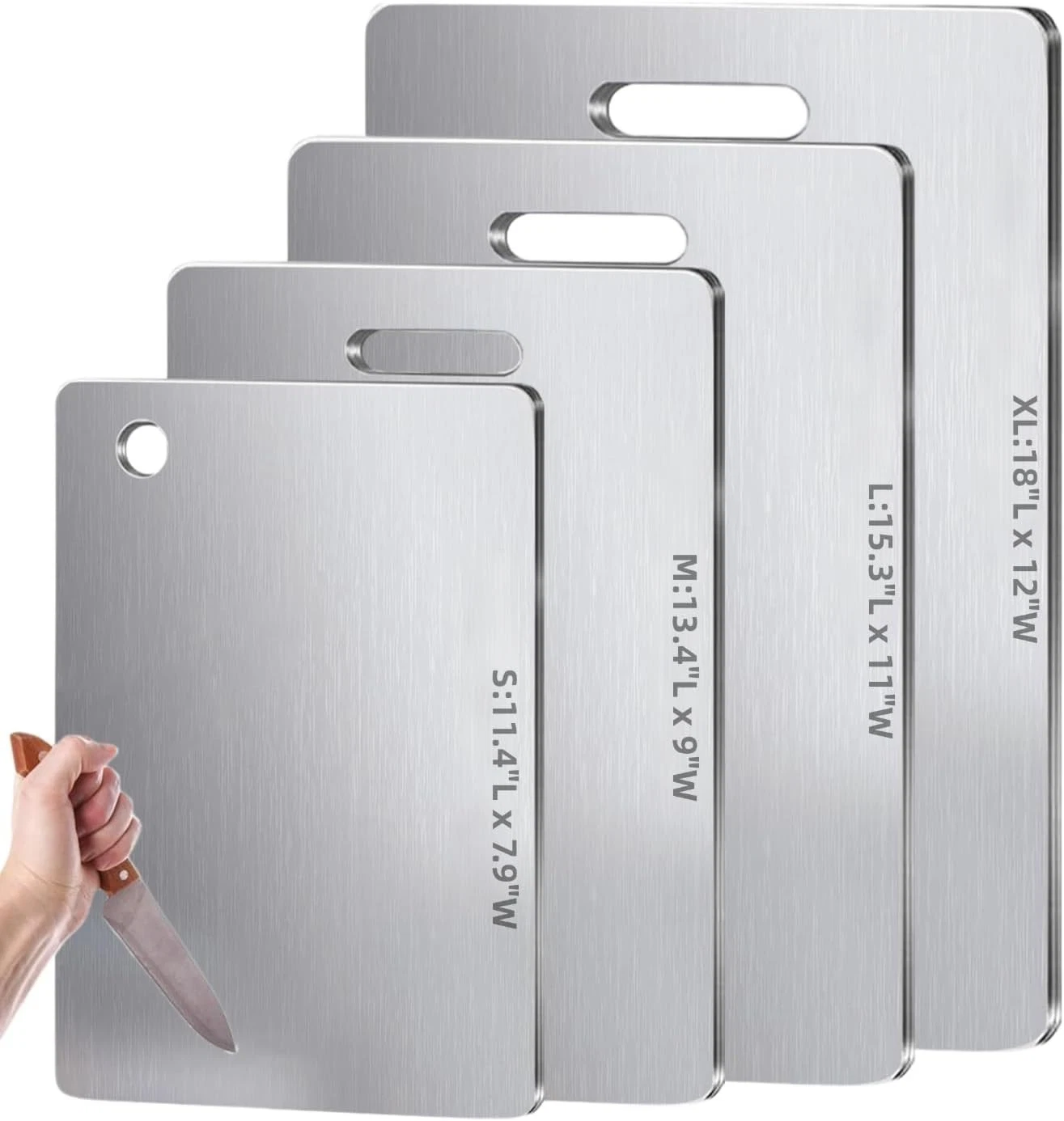 Titanium Cutting Boards for Kitchen – Dual-Sided Solid Titanium & Wheat Straw