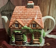 The Village Teapot Collection - The Red Lion Hand Painted By Annie Rowe