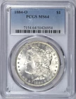 1884-O MORGAN SILVER DOLLAR PCGS MS64 CHOICE BU