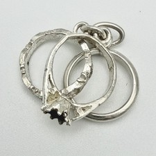 Vintage 925 Sterling Silver Rings Charm Pendant