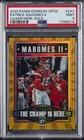2020 PANINI DONRUSS OPTIC THE CHAMP IS HERE GOLD PATRICK MAHOMES II 2/10 PSA 9