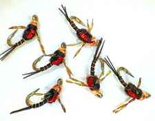 Higa's SOS Nymphs Copper Tungsten Chocolate - Premium Trout Fly Fishing Flies