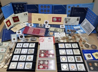 GRAB BAG ESTATE LIQUIDATION LOT Silver Coins Coin Storage Albums Medals