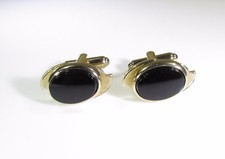 Cufflinks with a Whirl and Black Onyx Stone by Dante