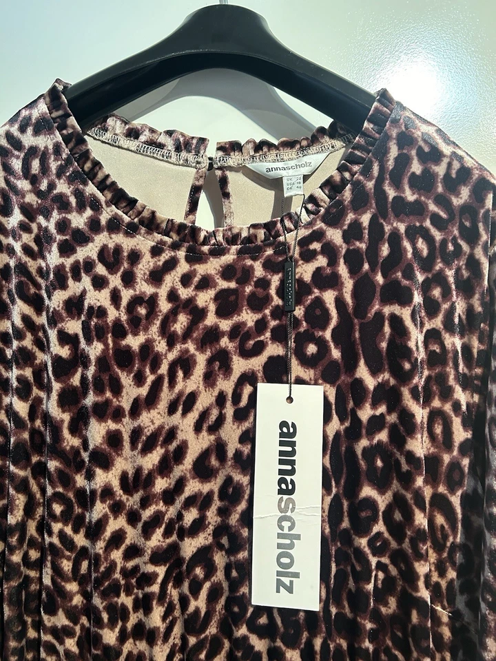 Anna Scholz Leopard Velvet Dress 👗 Stunning BNWT!! - Image 2 of 4