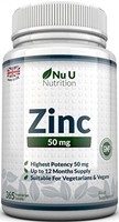 Zinc 50mg 365 Tablets (12 Month's Supply), 1 Easy To Swallow Zinc Gluconate Per Zinc 50mg 365 Tablets (12 Month's Supply), 1 Easy To Swallow Zinc Gluconate Per