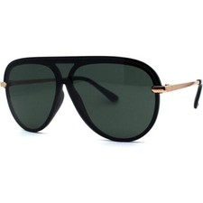 Retro Sunglasses Men's Women's Fashion Shades Pilot Style Black Gold Accents New