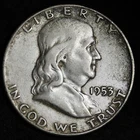 1953-S FINE / VF SILVER FRANKLIN HALF DOLLAR NICE ORIGINAL COIN FREE SHIPPING