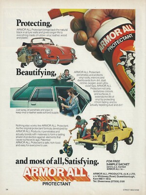Retro Vintage Zeitschrift Reklame #D13 Armor All Protectant mit Porsche 365 Spyder