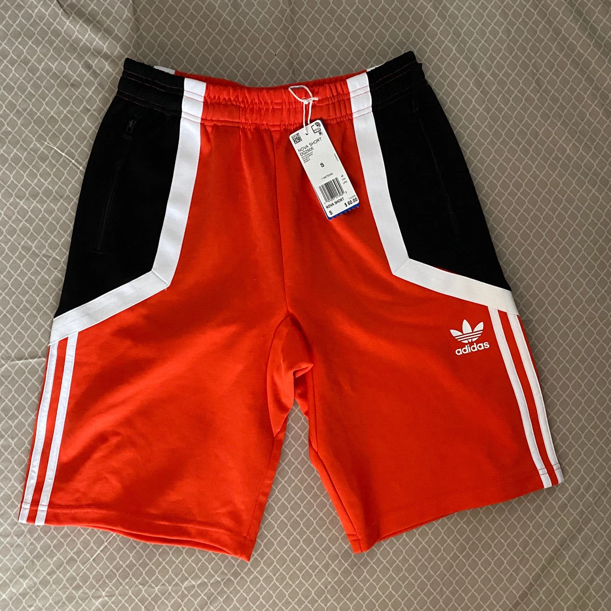 NWT Adidas Nova Shorts DQ 2906 Solar Red Orange Black Size S