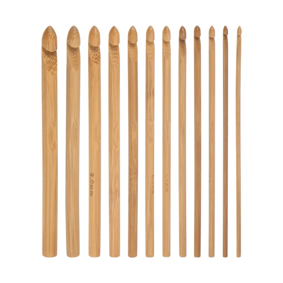 Wooden Bamboo Crochet Hook Set 3mm-10mm Knitting Needles for DIY