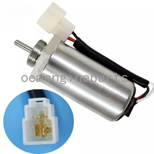 Fuel Shutoff Solenoid 12V For IHI Excavators - Fits Models 16N, 35N, 30J, 32J, 35J, 30UJ - Part #8973295680