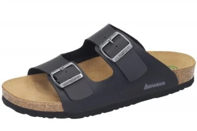 Dr. Brinkmann Herren Pantolette Schwarz 600275 Lederdecksohle