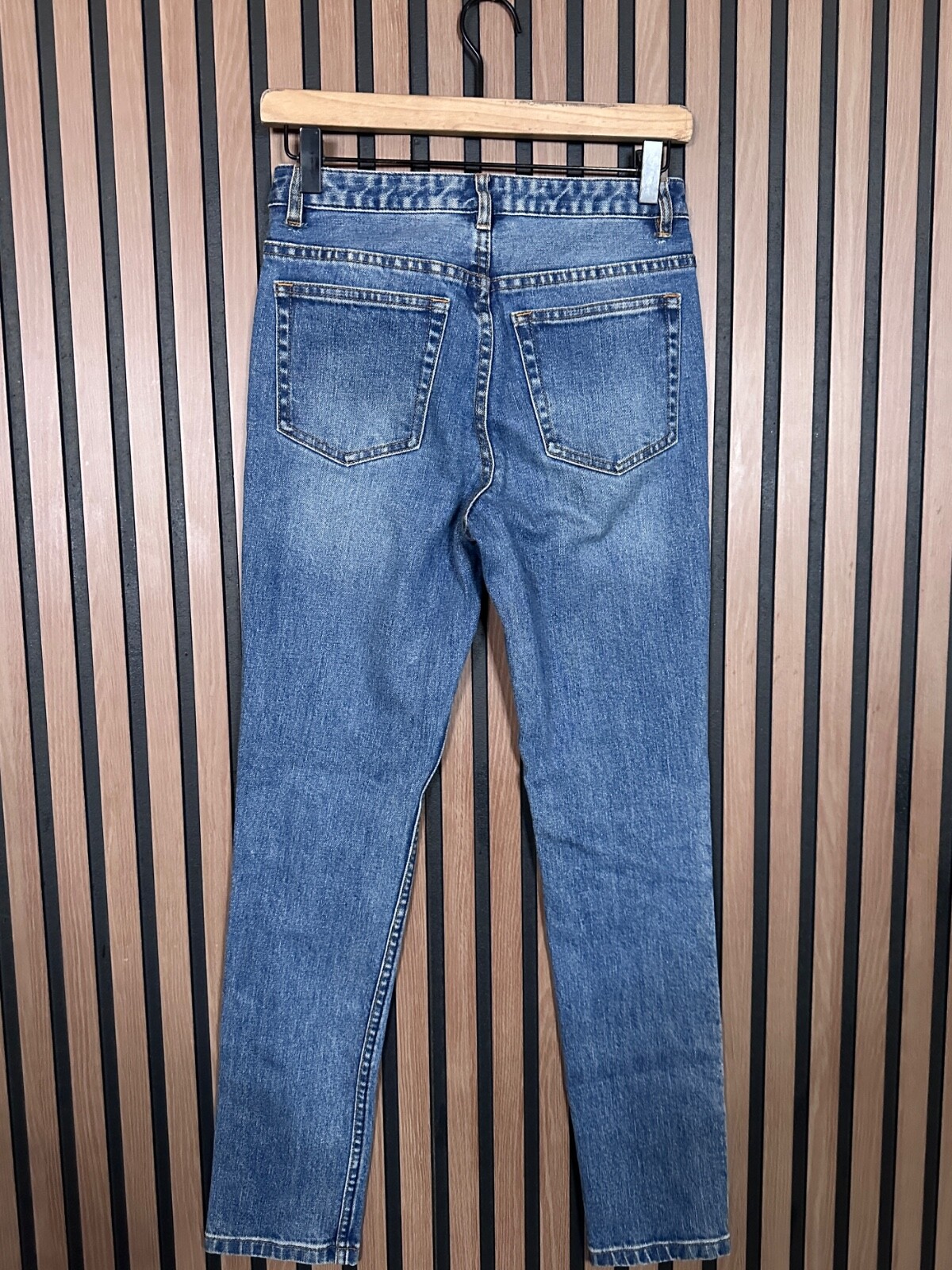 New A.P.C. Jeans 25 Womens Blue Skinny High Rise Droit Acid Wash Denim