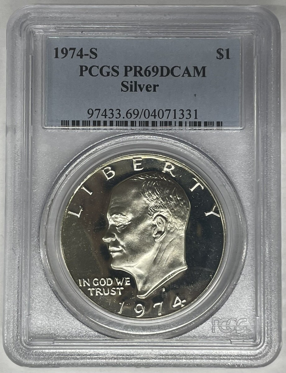1974-S 40% Silver Eisenhower Ike Dollar PCGS PR 69 DCAM | eBay