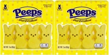 2 - 8 Ct Peeps Yellow Marshmallow Easter Bunnies 3 oz 85g Gluten & Fat Free