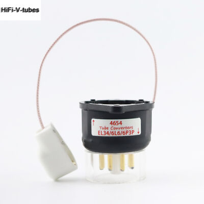 One Gold plated 4654 TO EL34 6L6 6P3P [Bottom] Vacuum tube convert socket DIY