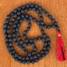 8mm Natural knot black lava gemstone beads necklace Diy Spirituality Elegant