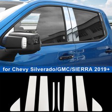 For 2019 Chevy Silverado Steel Chrome Pillar Post Window Cover Accessories Set For 2019 Chevy Silverado Steel Chrome Pillar Post Window Cover Accessories Set