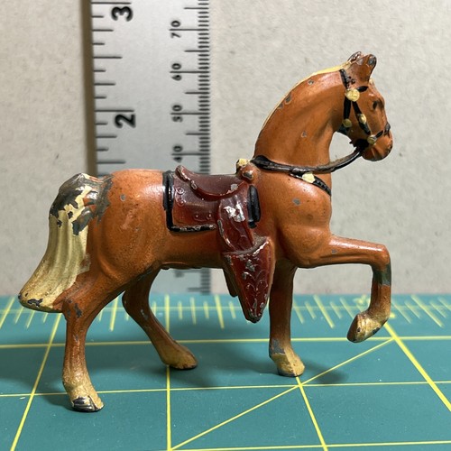 METALL * MINIATUR * VINTAGE * PFERDEFIGUREN * MIT SATTEL - Bild 3 von 4