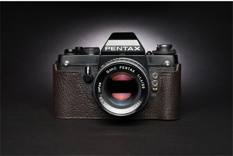 PENTAX LX用 黒檀 グリップ pimp_my_pentax オーダー品 Pentax LX Real Leather Half Case Camera Retro Style Insert Cover