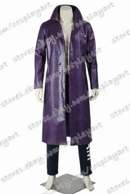 Suicide Squad Batman Cosplay The Joker Jared Leto Costume Purple Trench Coat