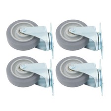 4 Pack Grey 4 Inch Swivel Caster Wheels 1200 Lbs Heavy Duty With Diagonal Bar