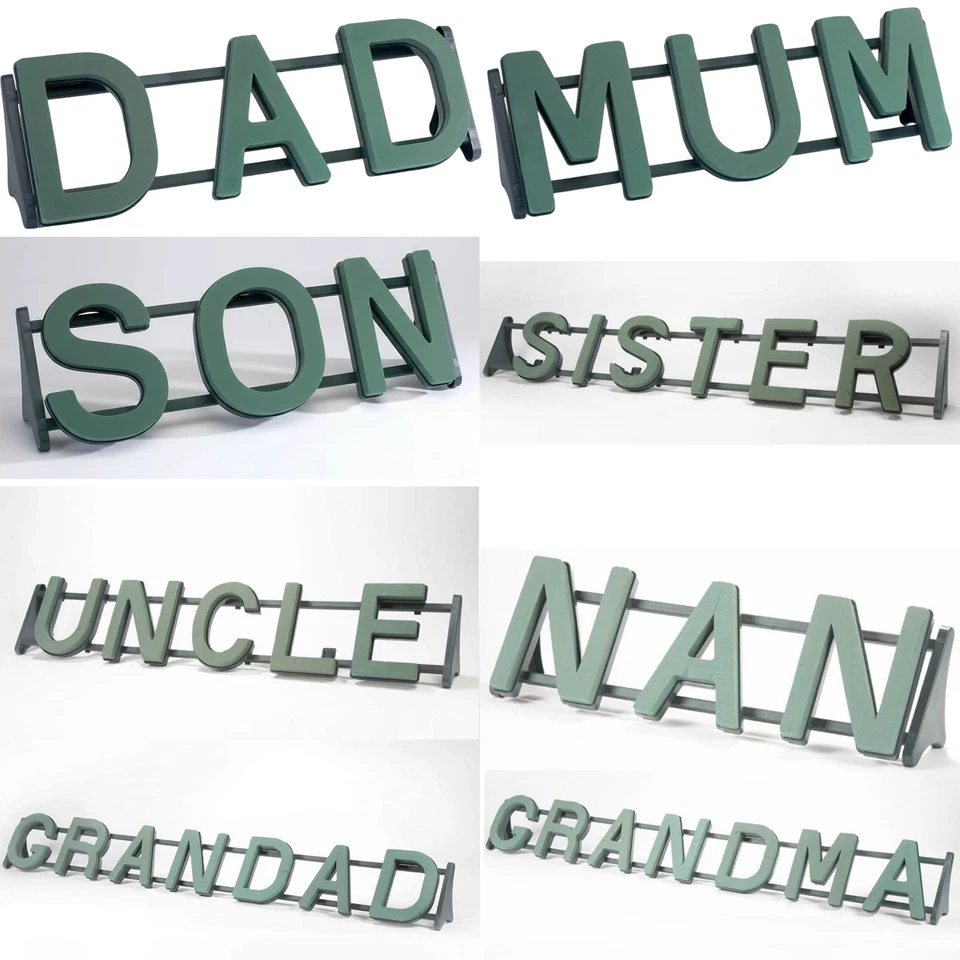 VAL SPICER Named Funeral Tributes Foam Letters Family Relative Frames & Stand choice of 43