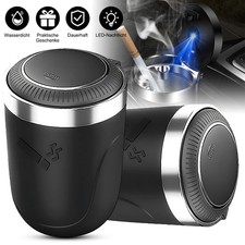 2 Stück Aschenbecher Auto Beleuchtung Deckel Getränkehalter Gluttöter Wind KFZ