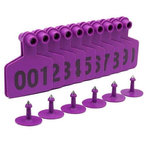 Numbered Ear Tags 001-100 Count Plastic Livestock Ear Tags with Numbers for C...