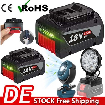 2x 8,0Ah Akku für Bosch 18V Professional / Ladegerät / Arbeitslicht / Lüfter DHL