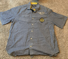 Eight 732 Button Up Shirt Mens 2XL Gray Short Sleeve Button Up Shirt
