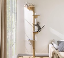 Floor to Ceiling Cat Tree for Kittens, 5-Tier Wall Mounted Cat Wall Shelves w...