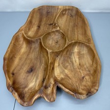 Core Wood Wooden Charcuterie Veggie Serving Platter Tray Carved Rustic Country
