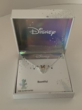 New Gift Boxed Disney Minnie Mouse Silver Plated Bowtiful Necklace