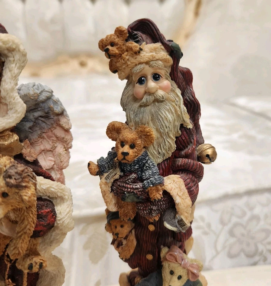Lot 3 Boyds Bears & Friends Santas / Angel Folkstone Figurines 28003/28001/2829 - Image 4 of 4
