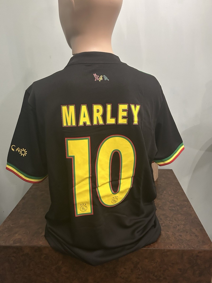 Ajax Bob Marley #10 tribute Third Jersey Black Jamaica Mens Large