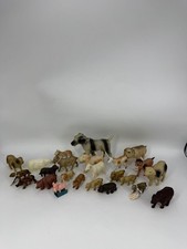 Vintage 24 Celluloid Animal Figures Lot Collection Farm Zoo Dog Bear Lion Toys