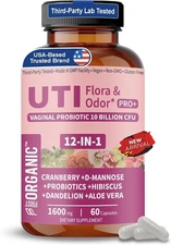 UTI Flora & Odor Pro+ Intimate Freshness & Comfort Support with Cranberry, 60ct.