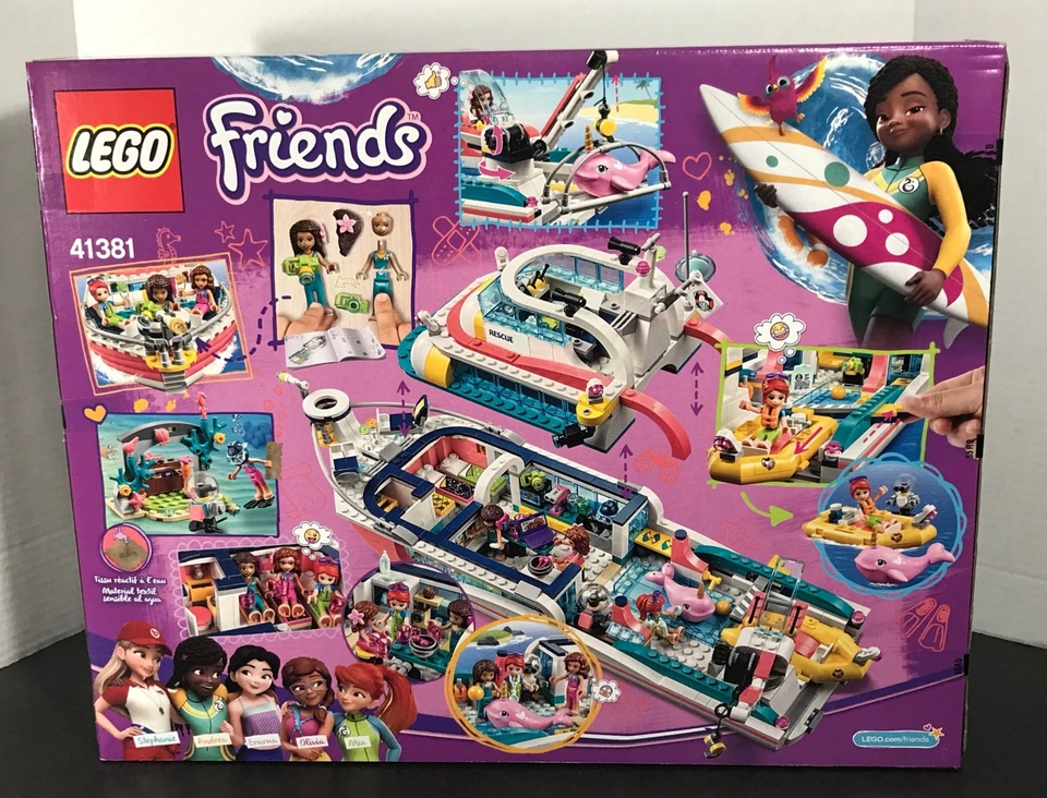 LEGO Friends BARCO MISIÓN RESCATE 41381 Yate Ballena Rosa SELLADO *Caja dañada* NUEVO Foto 2 de 4