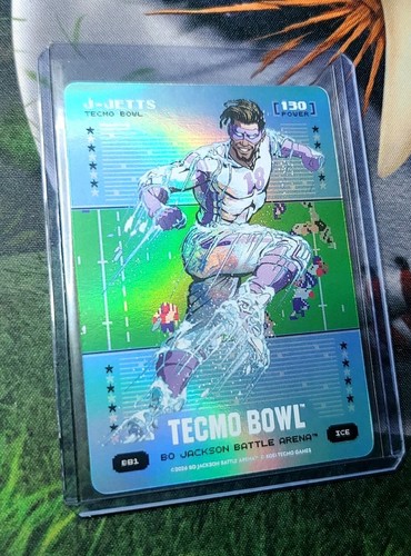 Bo Jackson Battle Arena Tecmo Bowl J-Jetts Justin Jefferson Blue Battlefoil Ice