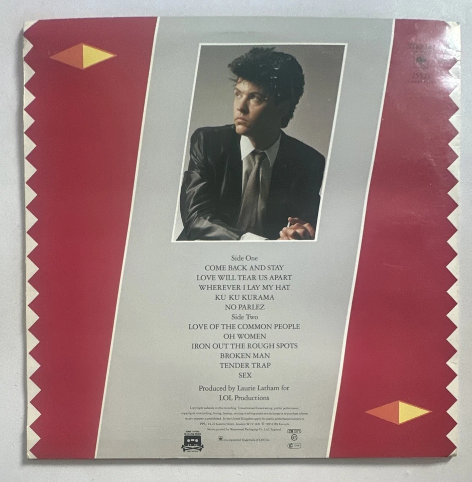 Paul Young No Parlez LP Album Vinyl Record 1983 CBS 25521 CBS  EX / VG+ - Image 3 of 4