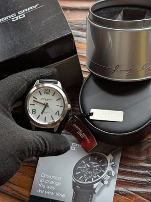 Jorg Gray 1959 New OldStock Series Men Unisex Silver Brushed SS watch