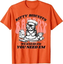 Cute Kitty Biscuits Bakery Funny Cat Lovers Baking Unisex T-Shirt